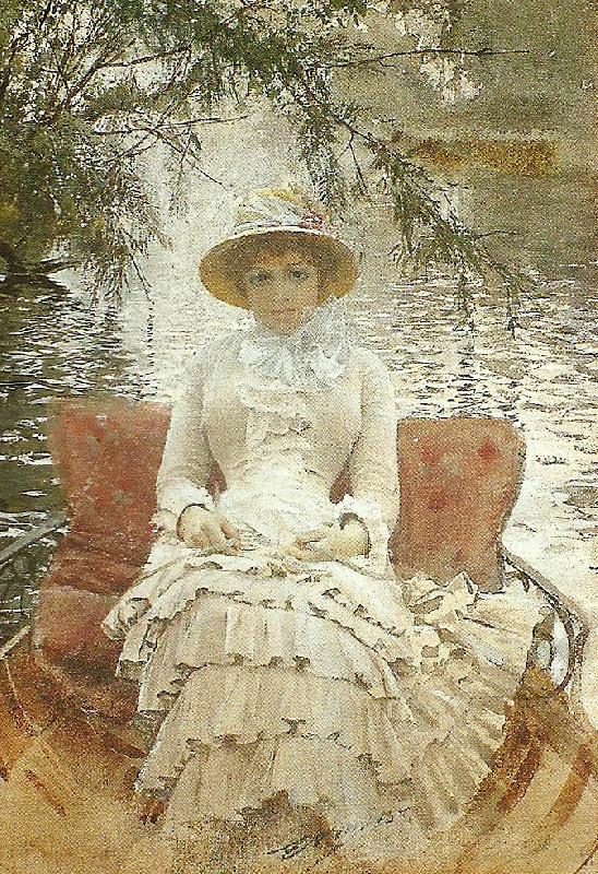 Anders Zorn pa themsen Spain oil painting art
